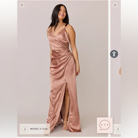 Elegant Brown Satin Evening Gown - Picture 3 of 10